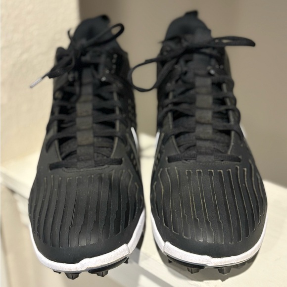 Nike Alpha Menace Strong Football Cleats Black/White II5139-010 Mens Sz 10.5 - Picture 8 of 9